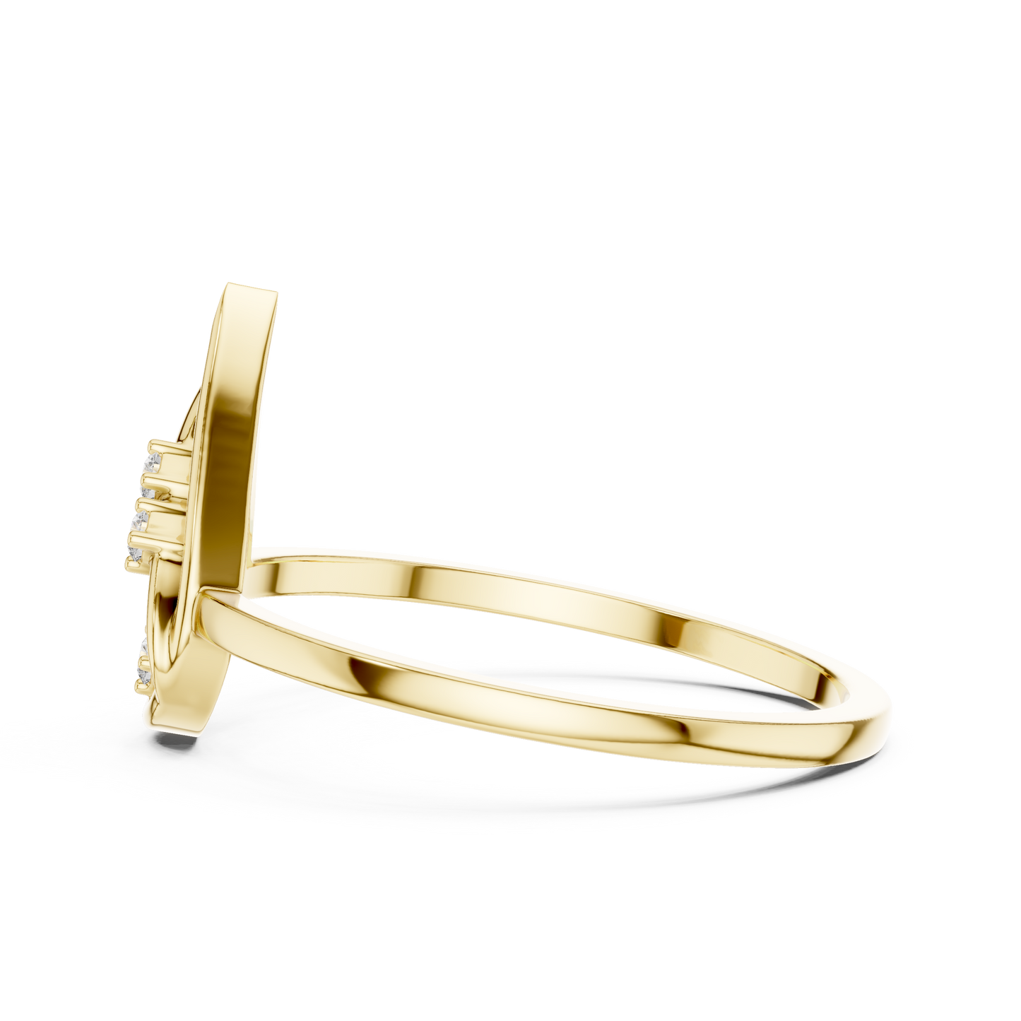 Round Lab Grown Diamond Flame Teardrop Ring