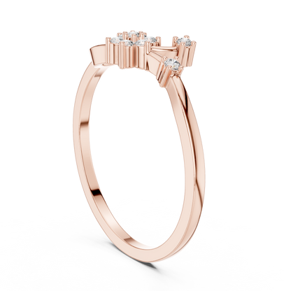 Round Lab Grown Diamond Infinity Flower Ring