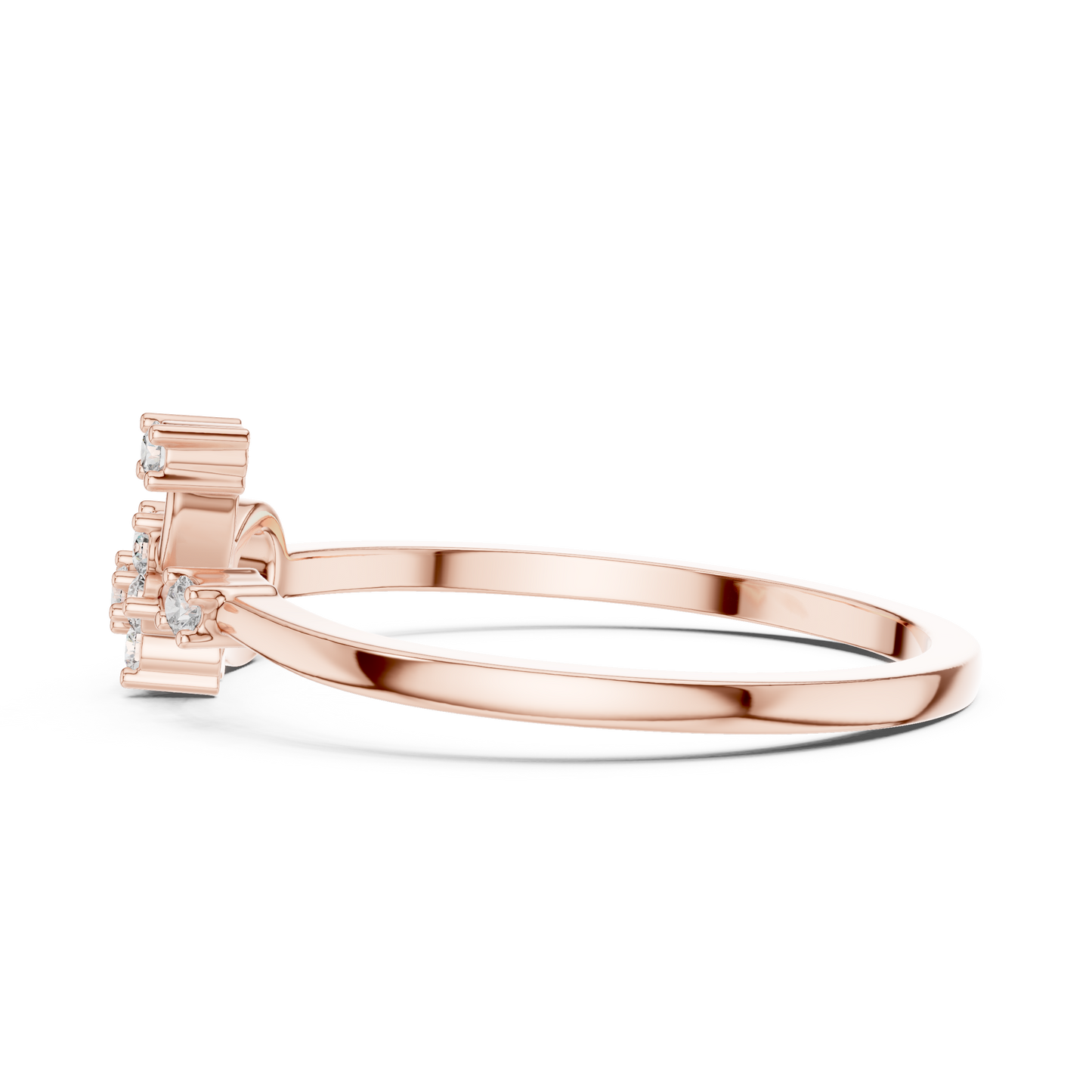 Round Lab Grown Diamond Infinity Flower Ring