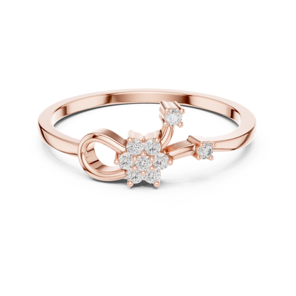 Round Lab Grown Diamond Infinity Flower Ring