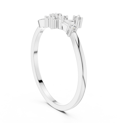 Round Lab Grown Diamond Infinity Flower Ring