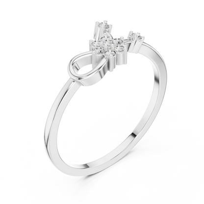 Round Lab Grown Diamond Infinity Flower Ring