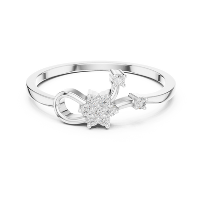 Round Lab Grown Diamond Infinity Flower Ring