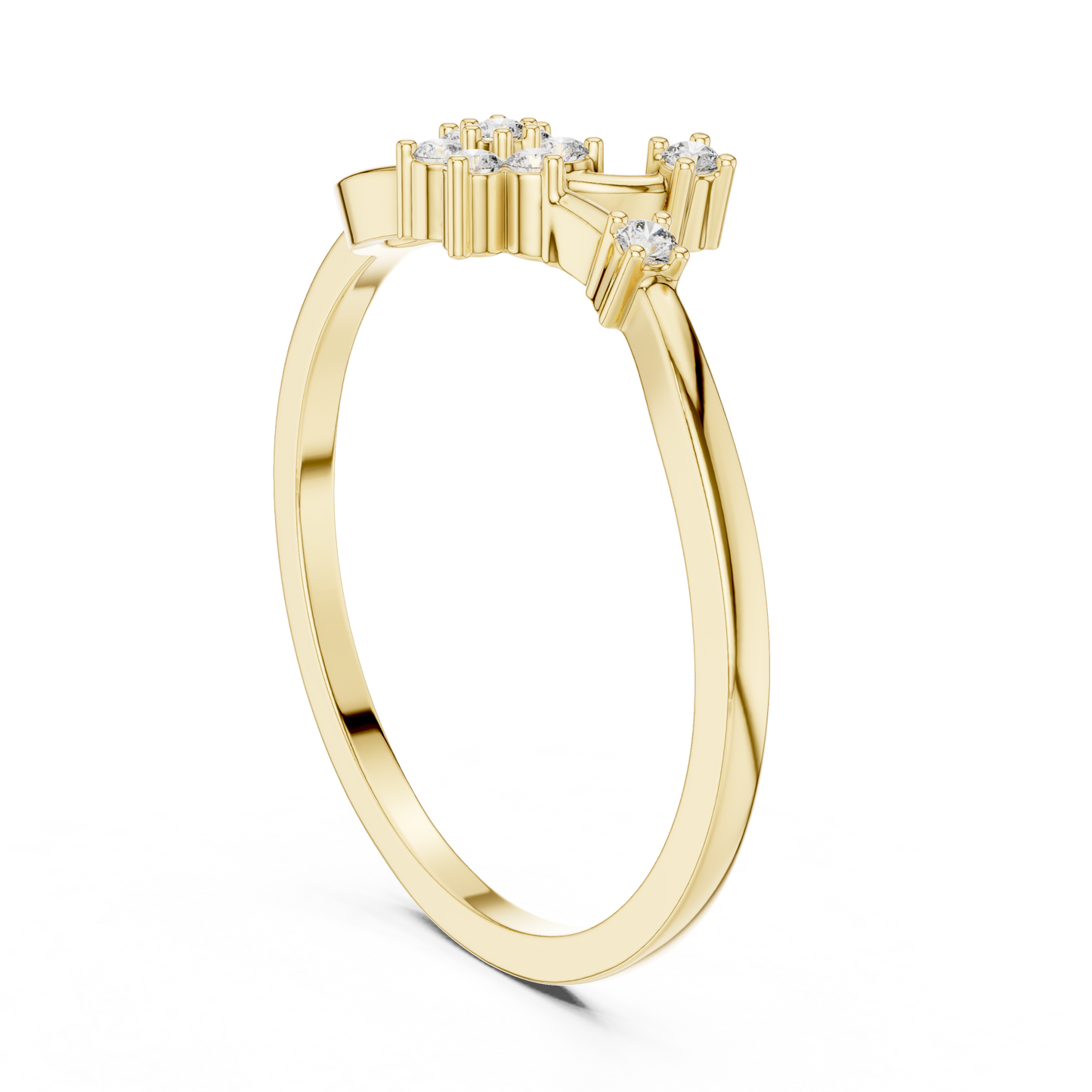 Round Lab Grown Diamond Infinity Flower Ring