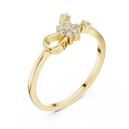 Round Lab Grown Diamond Infinity Flower Ring