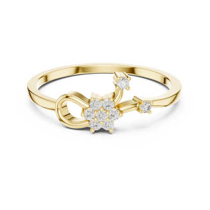 Round Lab Grown Diamond Infinity Flower Ring