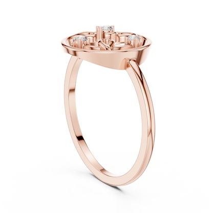 Round Lab Grown Diamond Geometric Open Circle Ring