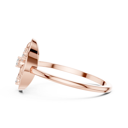 Round Lab Grown Diamond Geometric Open Circle Ring