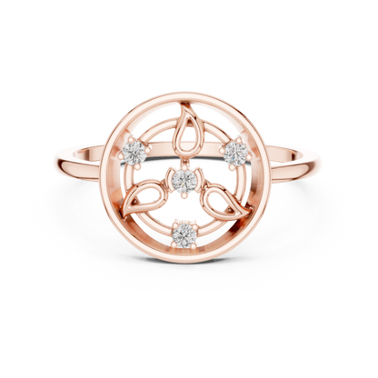 Round Lab Grown Diamond Geometric Open Circle Ring
