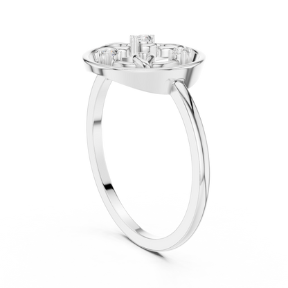 Round Lab Grown Diamond Geometric Open Circle Ring