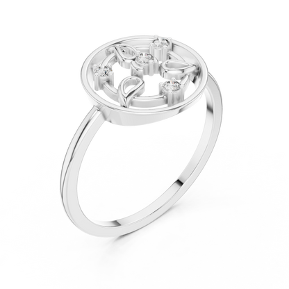 Round Lab Grown Diamond Geometric Open Circle Ring