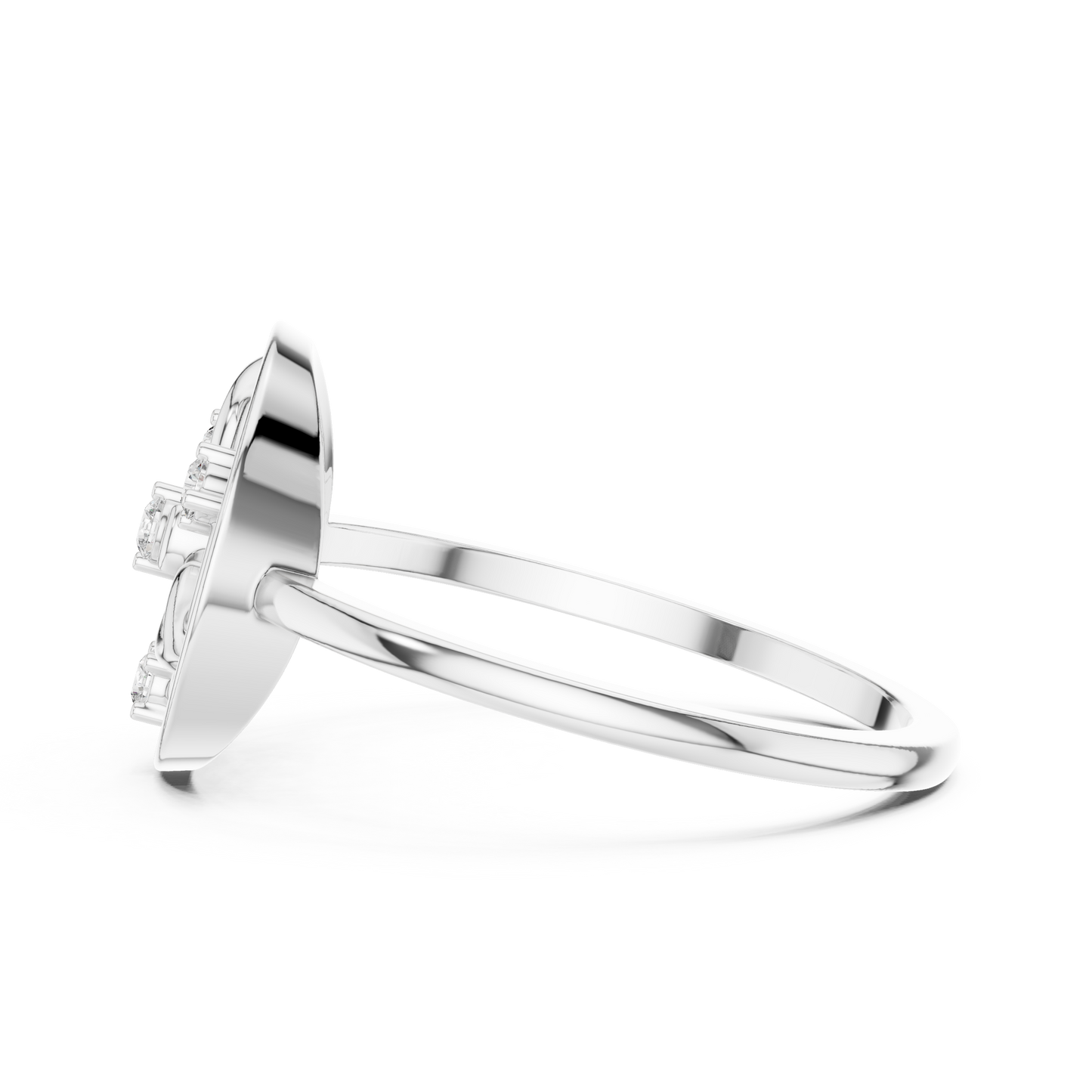 Round Lab Grown Diamond Geometric Open Circle Ring
