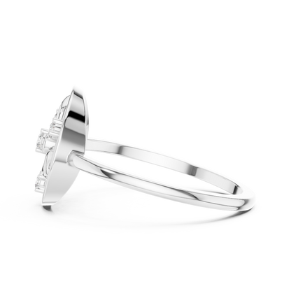 Round Lab Grown Diamond Geometric Open Circle Ring