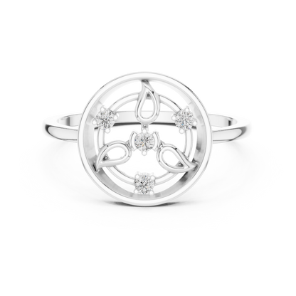 Round Lab Grown Diamond Geometric Open Circle Ring