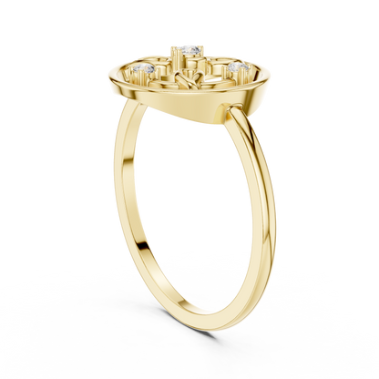 Round Lab Grown Diamond Geometric Open Circle Ring