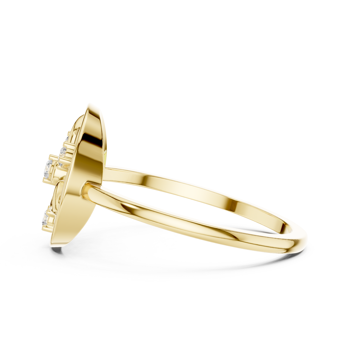 Round Lab Grown Diamond Geometric Open Circle Ring