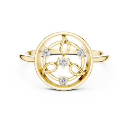 Round Lab Grown Diamond Geometric Open Circle Ring
