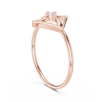 Round Lab Grown Diamond Square Frame Ring