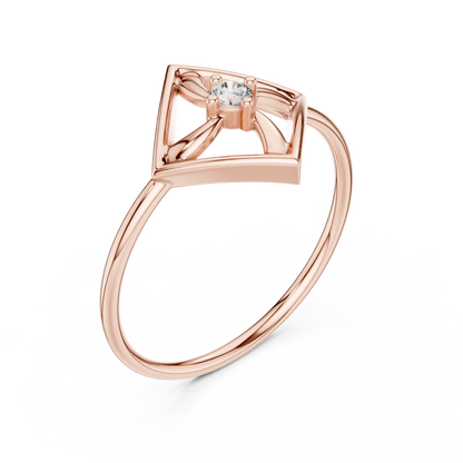 Round Lab Grown Diamond Square Frame Ring
