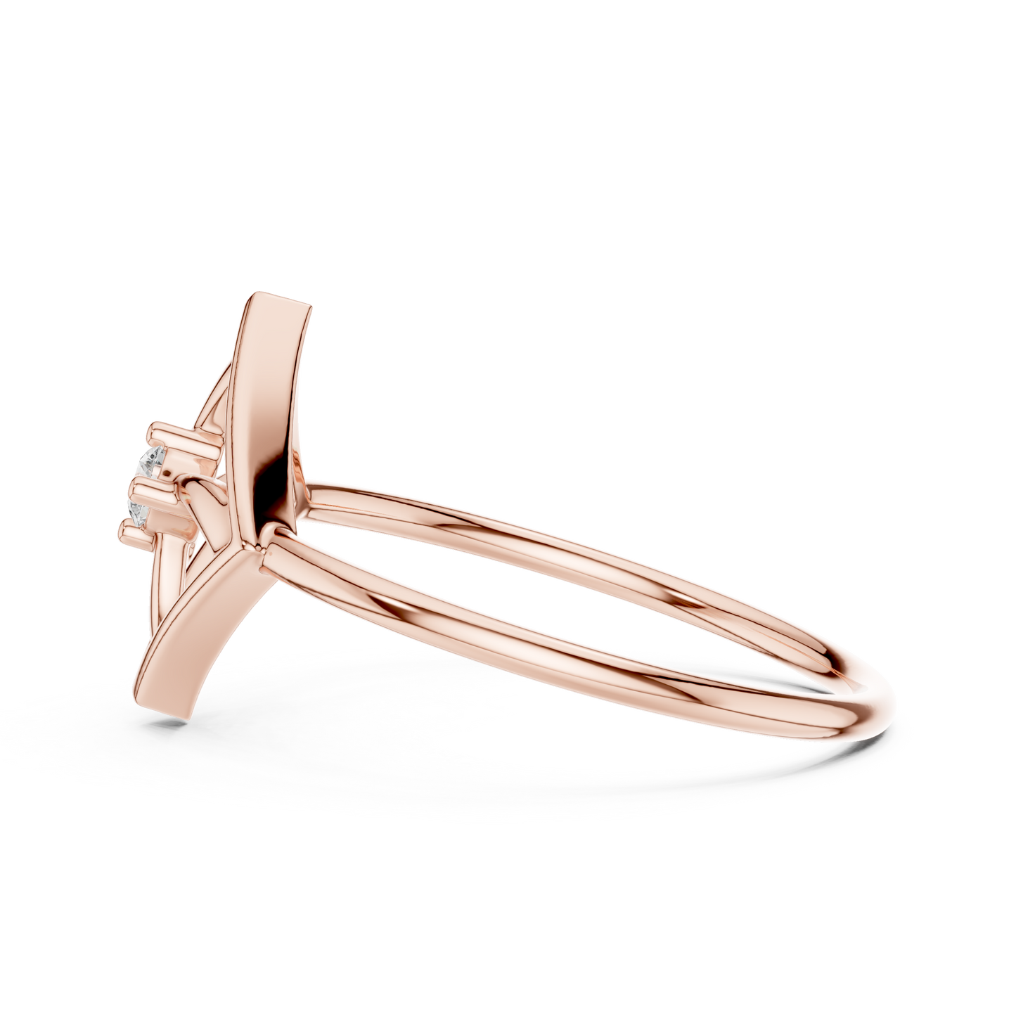 Round Lab Grown Diamond Square Frame Ring