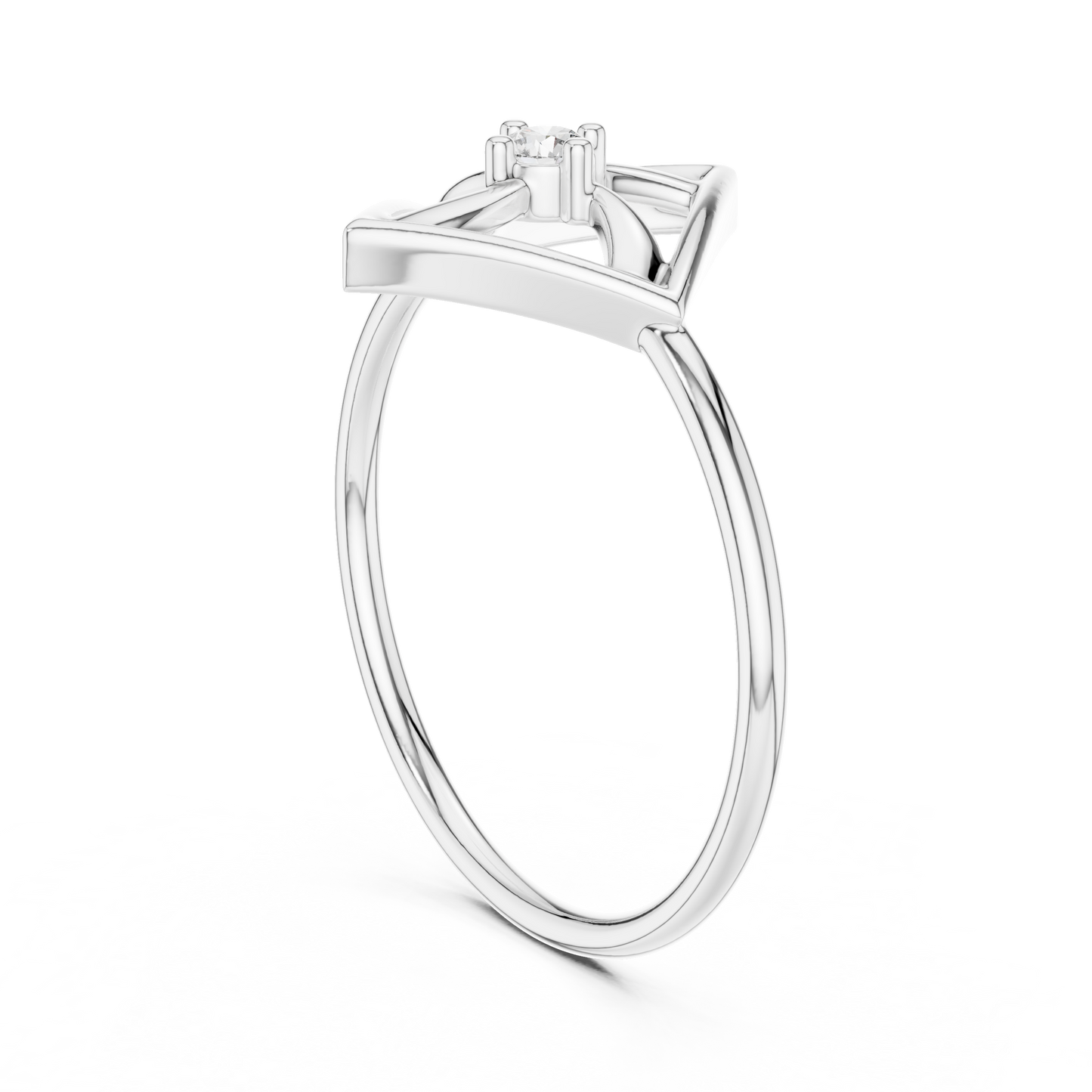 Round Lab Grown Diamond Square Frame Ring