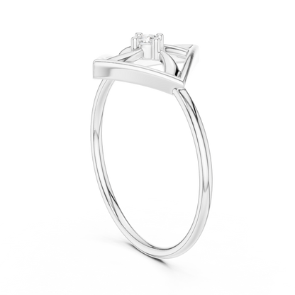 Round Lab Grown Diamond Square Frame Ring