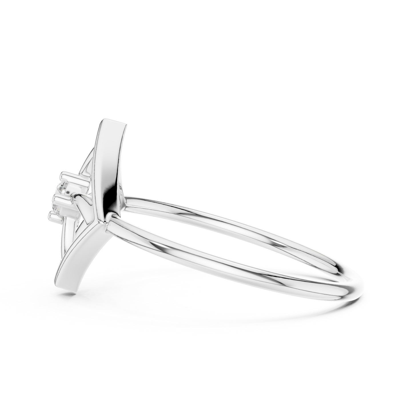 Round Lab Grown Diamond Square Frame Ring