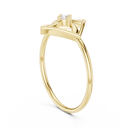 Round Lab Grown Diamond Square Frame Ring