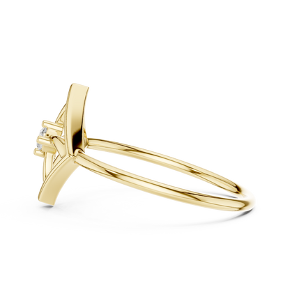 Round Lab Grown Diamond Square Frame Ring