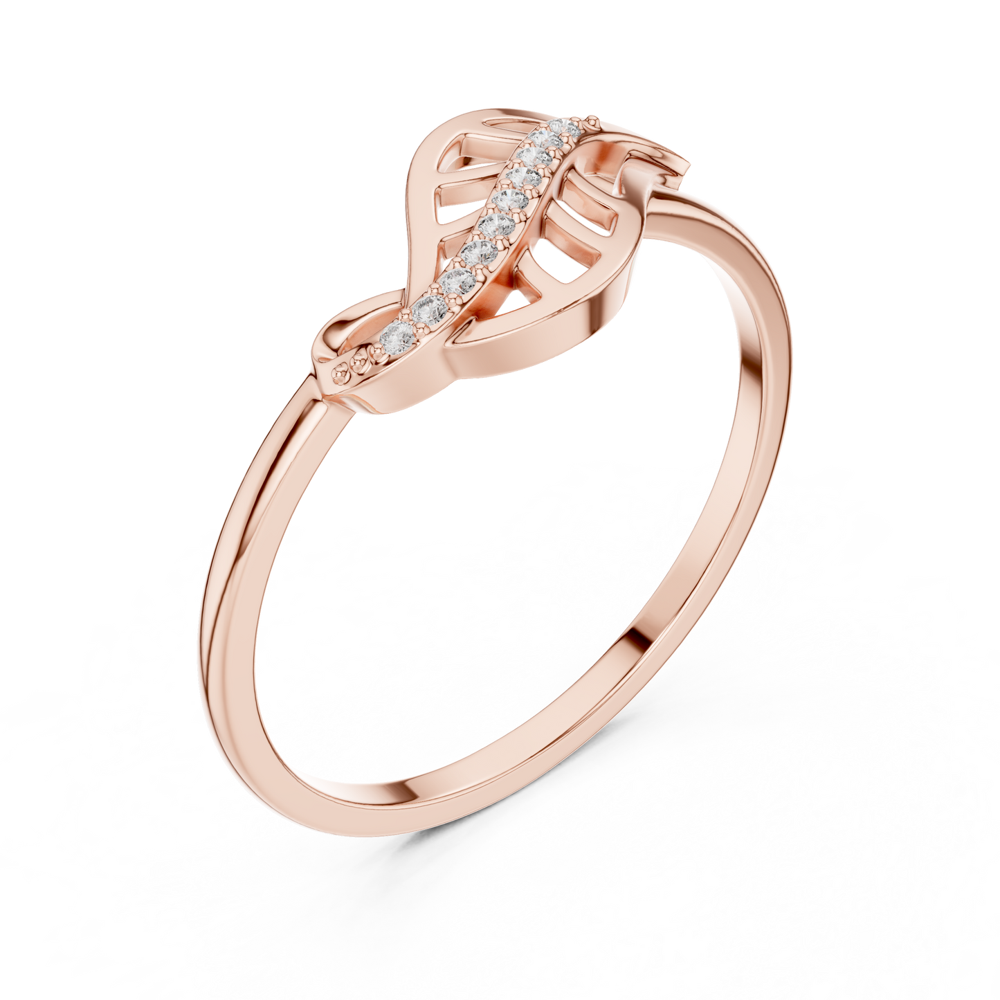 Lab Grown Diamond Leaf Bypass Ring