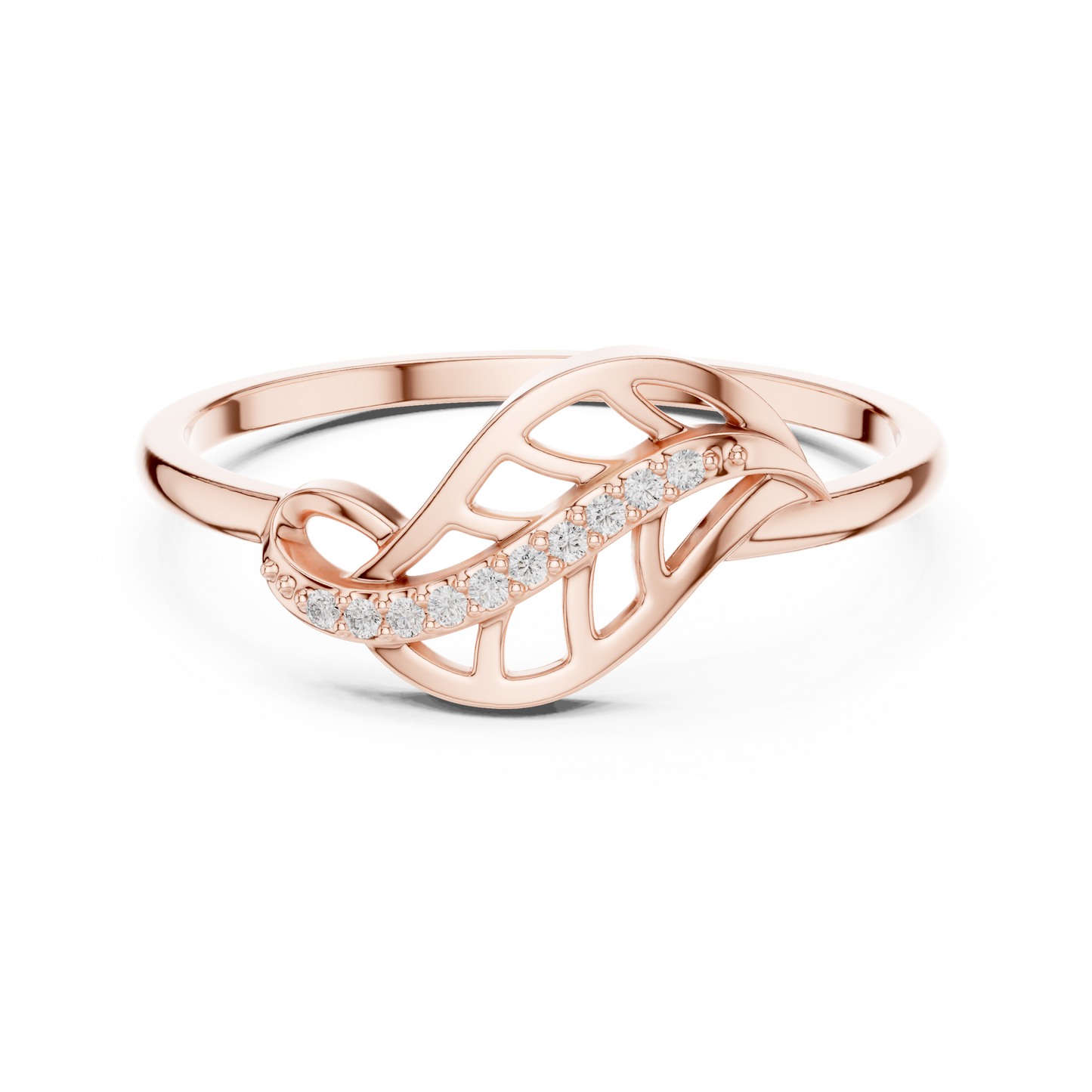 Lab Grown Diamond Leaf Bypass Ring