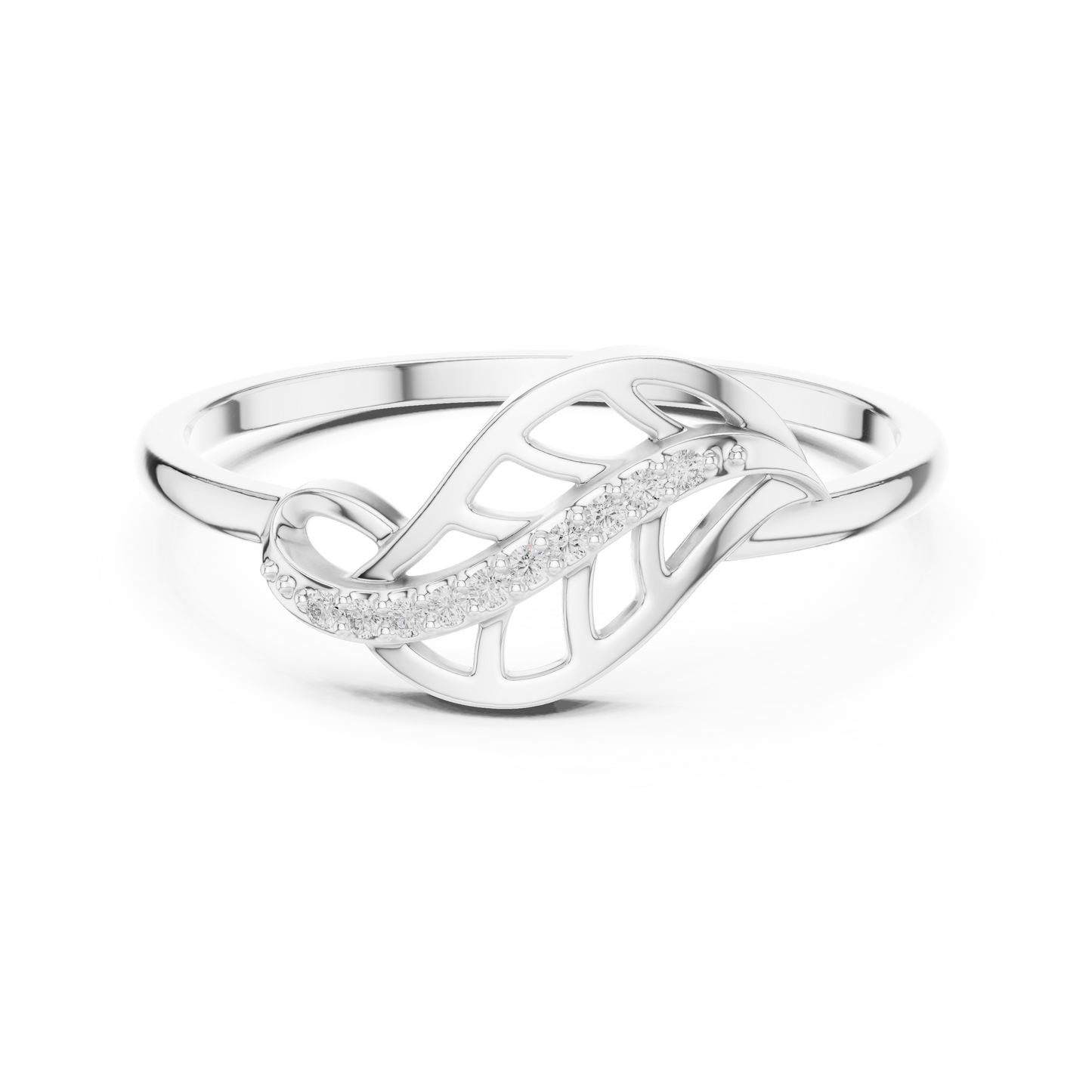 Lab Grown Diamond Leaf Bypass Ring