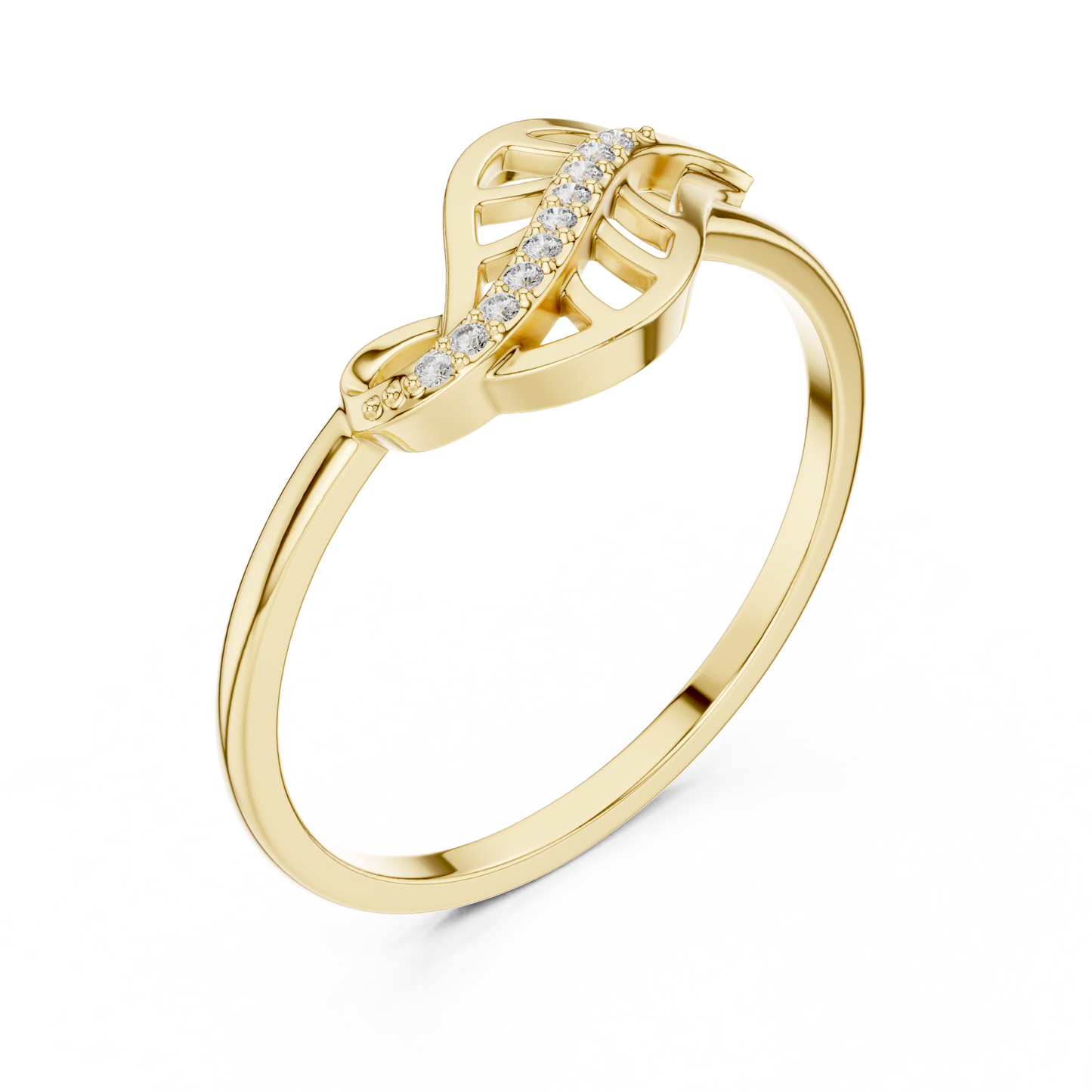 Lab Grown Diamond Leaf Bypass Ring