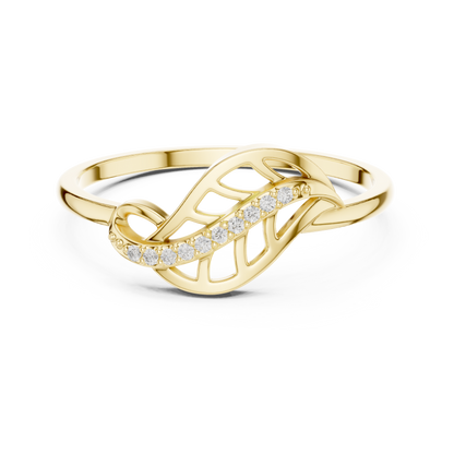 Lab Grown Diamond Leaf Bypass Ring