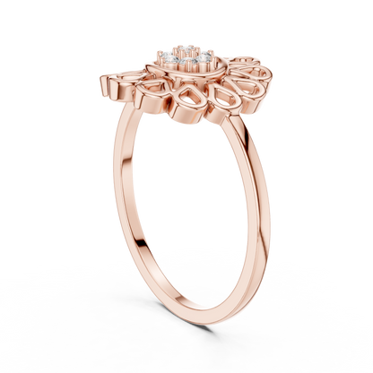 Lab Grown Diamond Mandala Flower Ring