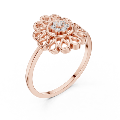 Lab Grown Diamond Mandala Flower Ring