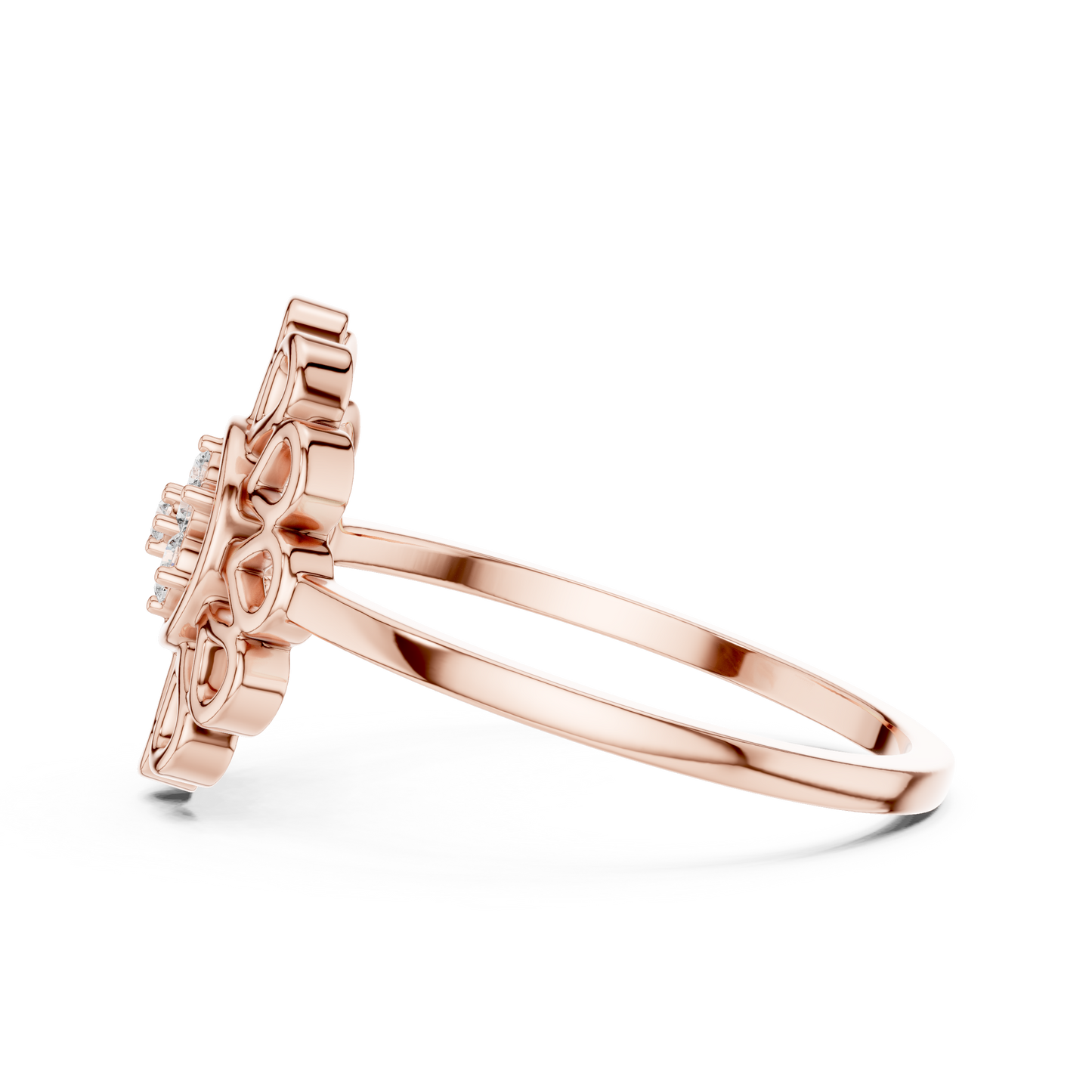 Lab Grown Diamond Mandala Flower Ring
