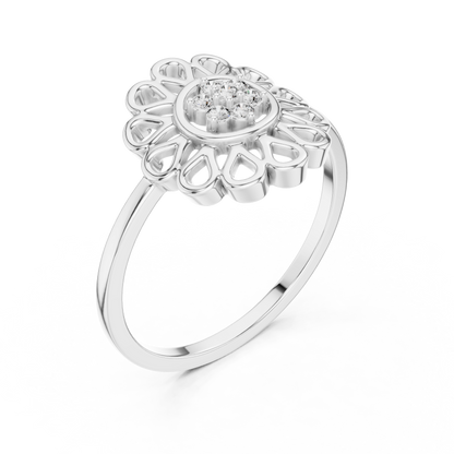 Lab Grown Diamond Mandala Flower Ring