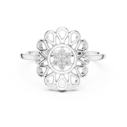 Lab Grown Diamond Mandala Flower Ring