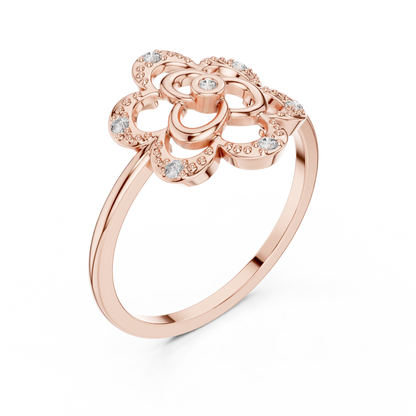 Dainty Lab Grown Diamond Triple Blossom Ring