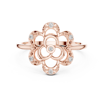 Dainty Lab Grown Diamond Triple Blossom Ring
