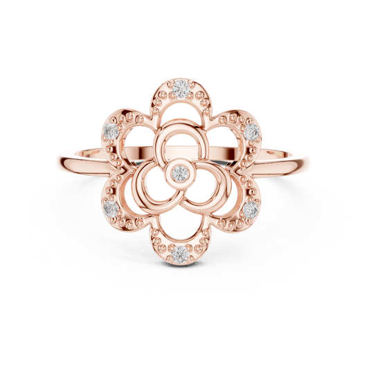 Dainty Lab Grown Diamond Triple Blossom Ring