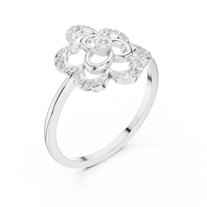 Dainty Lab Grown Diamond Triple Blossom Ring