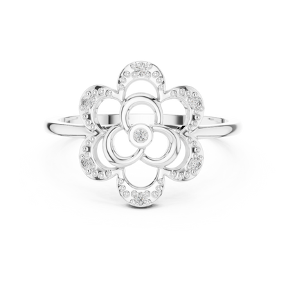 Dainty Lab Grown Diamond Triple Blossom Ring