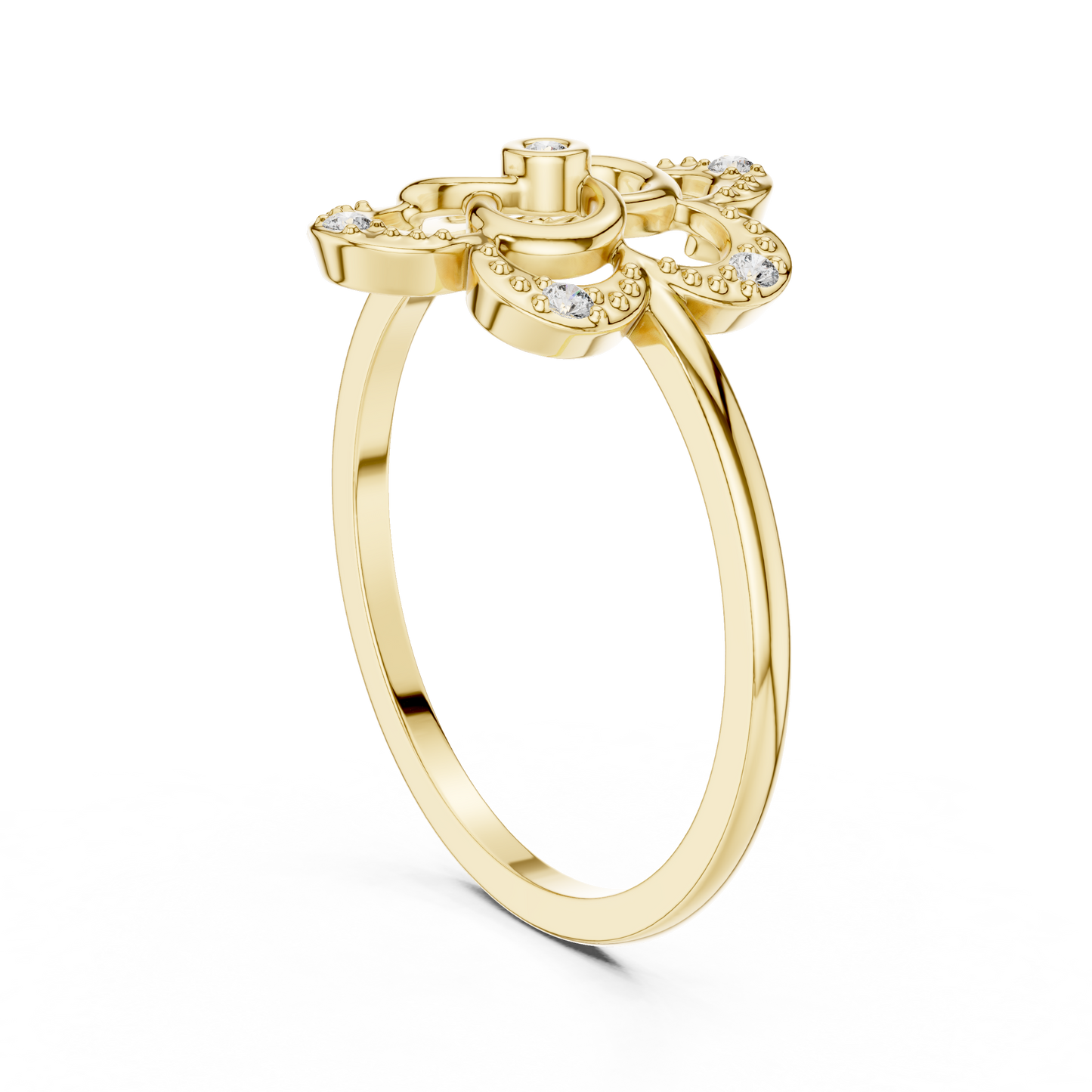 Dainty Lab Grown Diamond Triple Blossom Ring