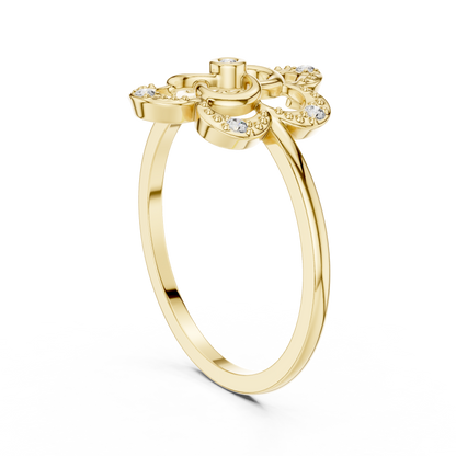 Dainty Lab Grown Diamond Triple Blossom Ring