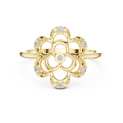 Dainty Lab Grown Diamond Triple Blossom Ring