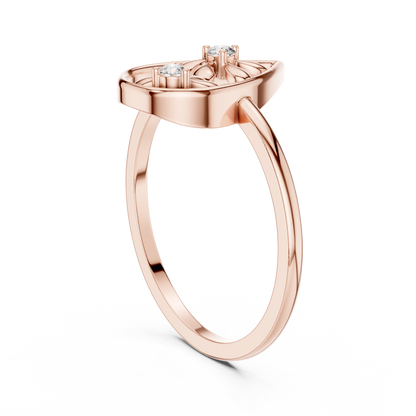 Lab Grown Diamond Double Blossom Teardrop Ring
