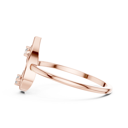 Lab Grown Diamond Double Blossom Teardrop Ring