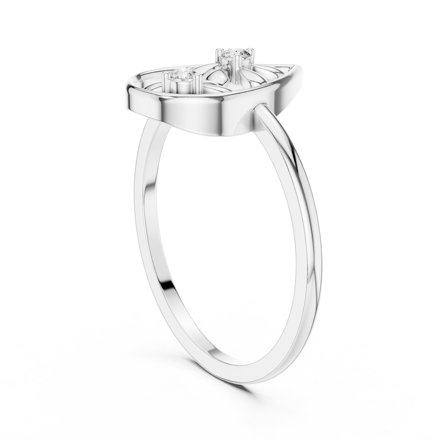 Lab Grown Diamond Double Blossom Teardrop Ring